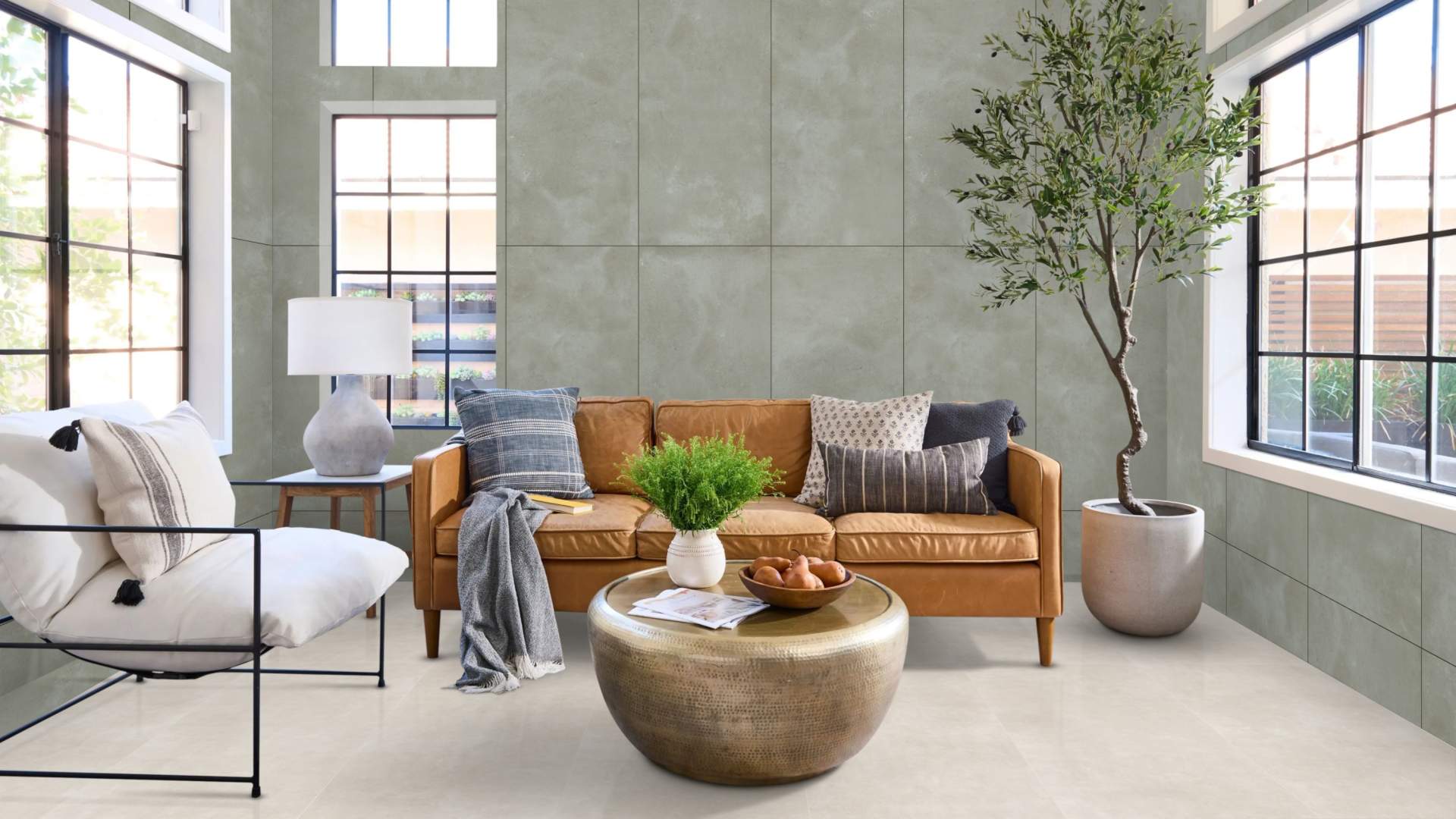 Ceramica in gres porcellanato rettificato opaco Canvas Fern 60x120