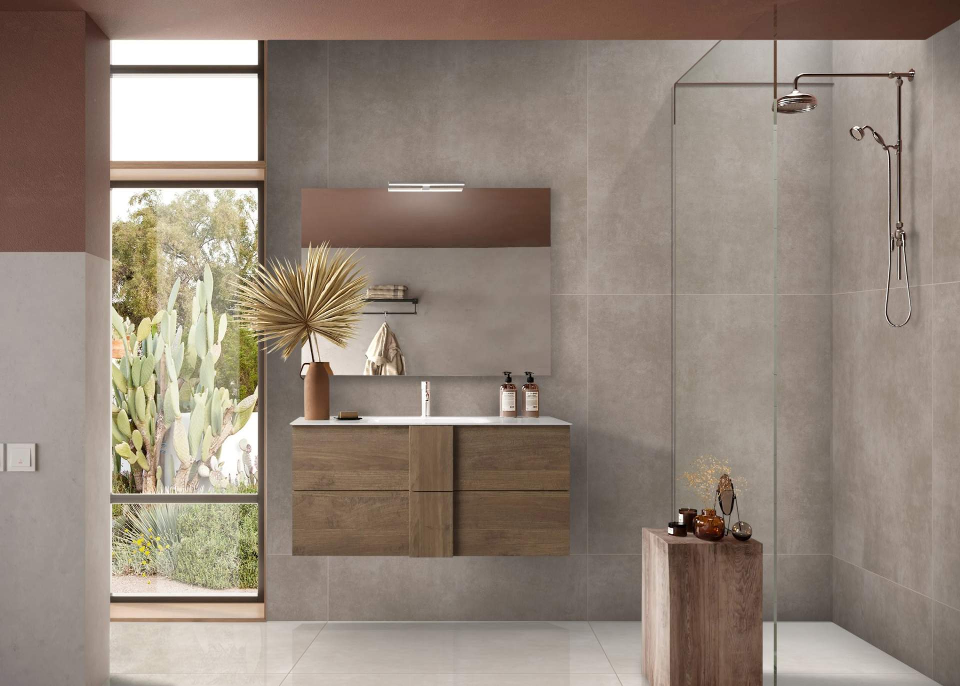 Porcelanato Retificado Cemento Marfil 60x120 cm Mate