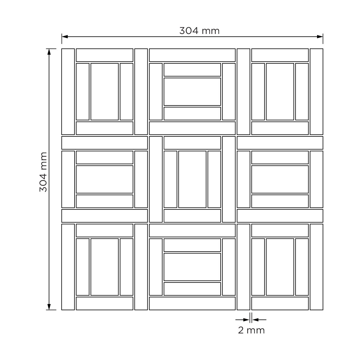 Cybeletile CTM 01 Mosaic Technical Series 304x304 mm Mosaic Tile