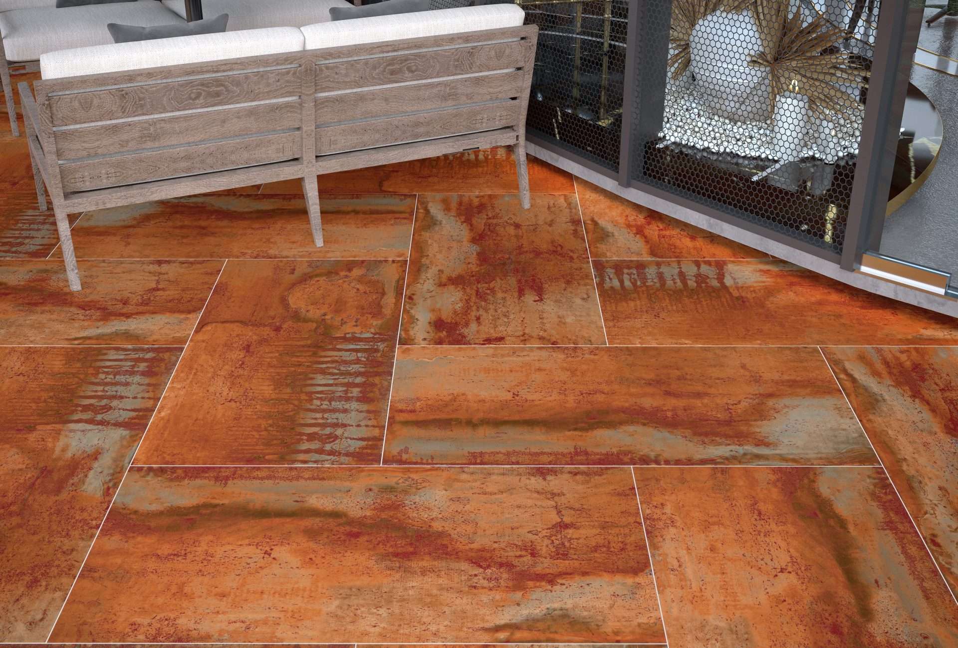 Evolution Rust 60x120 cm Metallic Look Matte Porcelain Ceramic