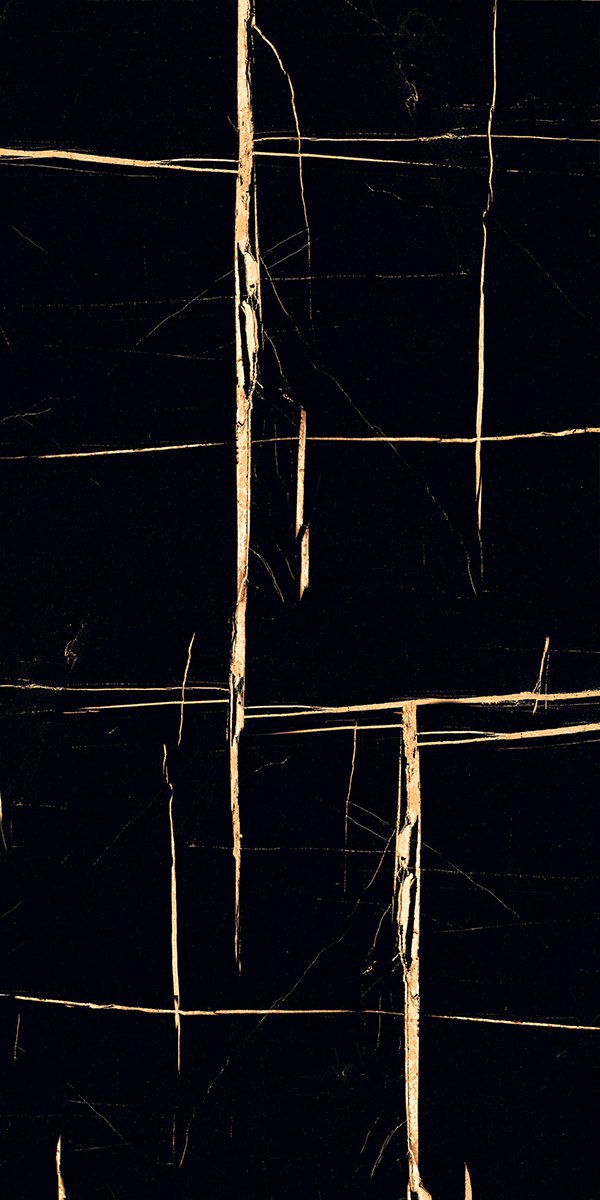 Céramique en grès cérame aspect marbre Sahara Noir Gold 60x120 - 1