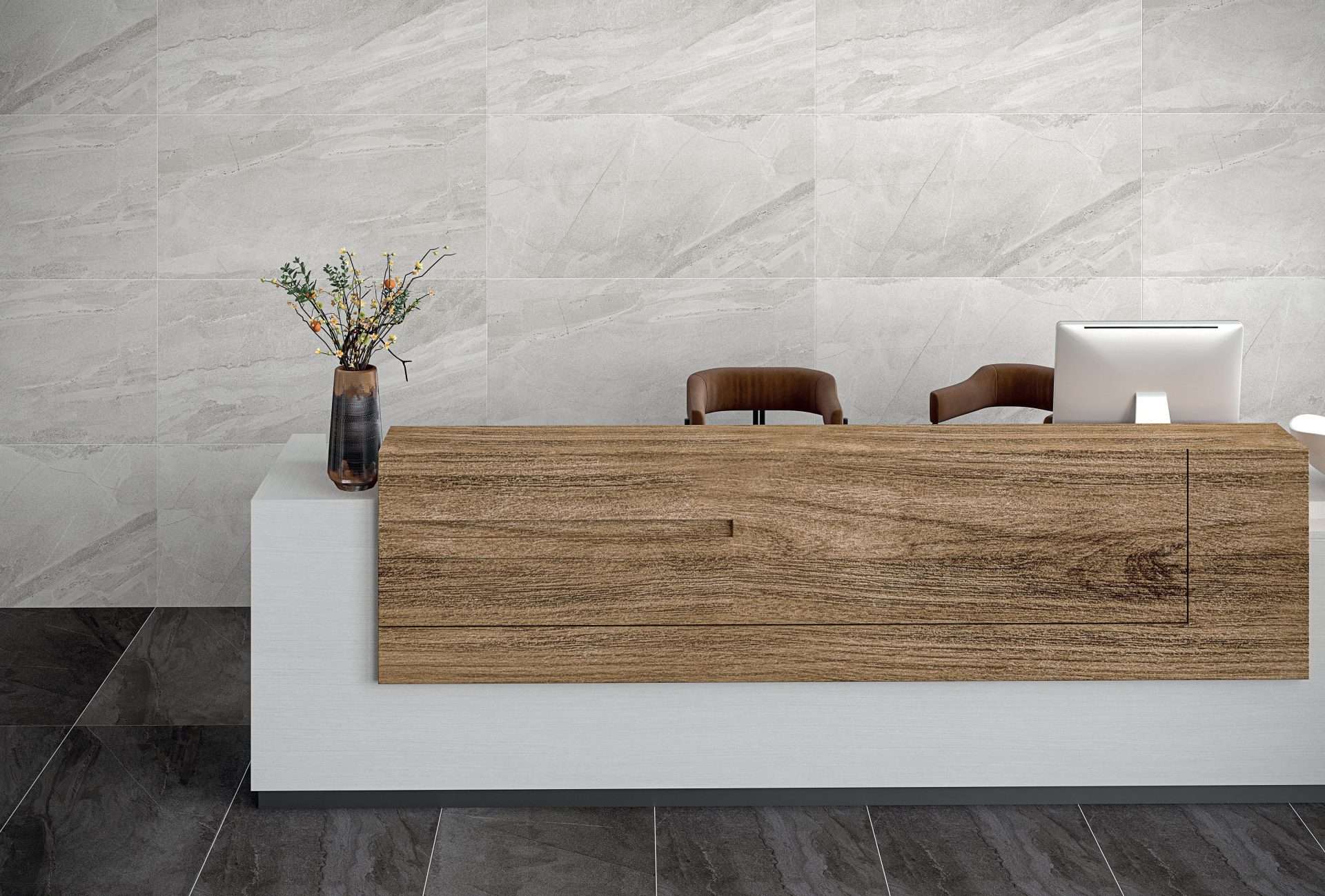 Larix Bianco 60x120 Matte Rectified Concrete Look Slim Porcelain Ceramic (5mm)