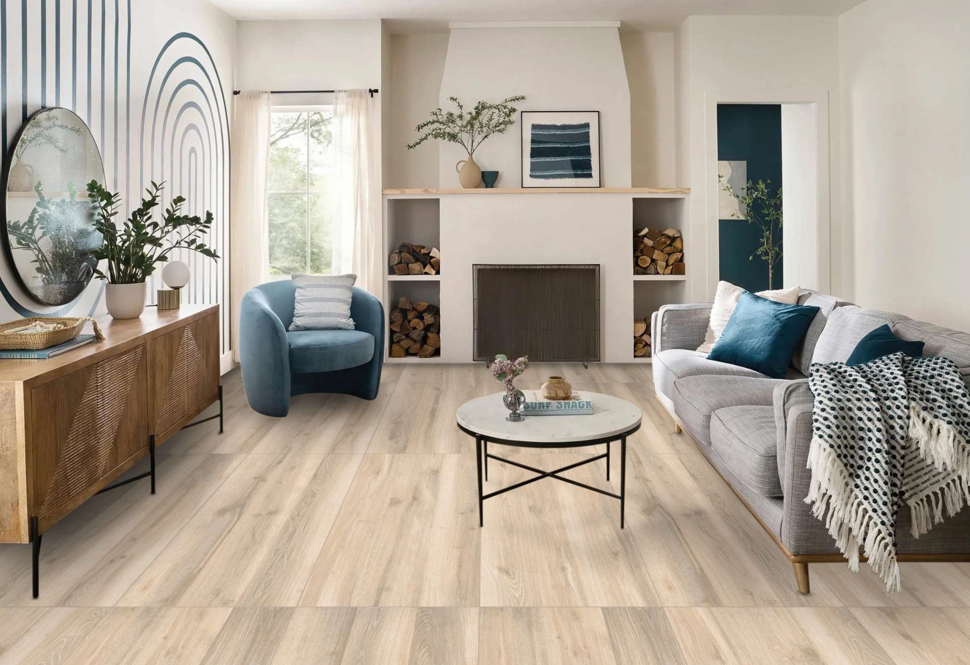 Montreal Wood Oak 60x120 cm 5mm Rektifiyeli Mat Ahşap Görünümlü Porselen Karo