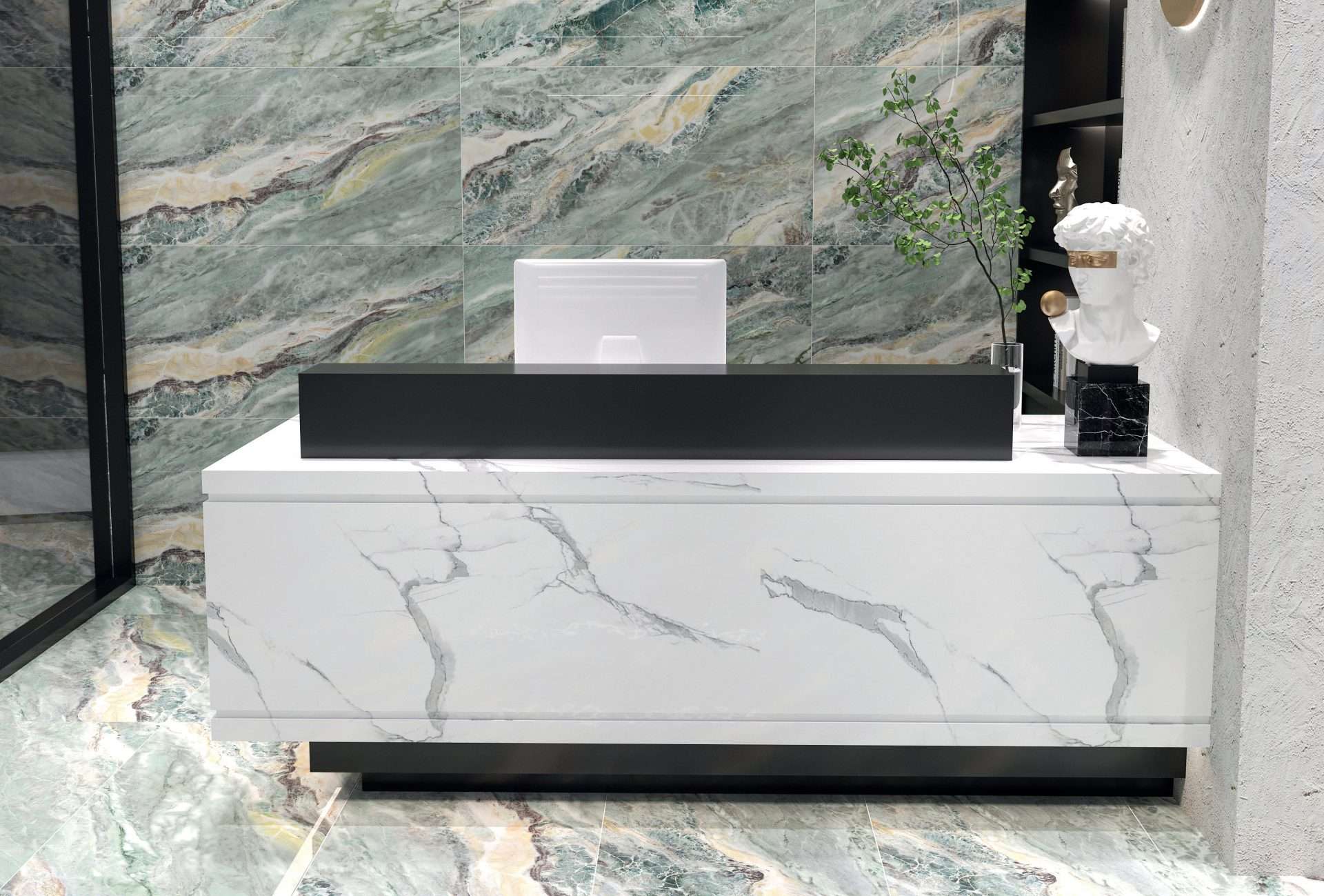 Ocean Aqua 60x120 Full Lappato Marble Look Porcelain Tile