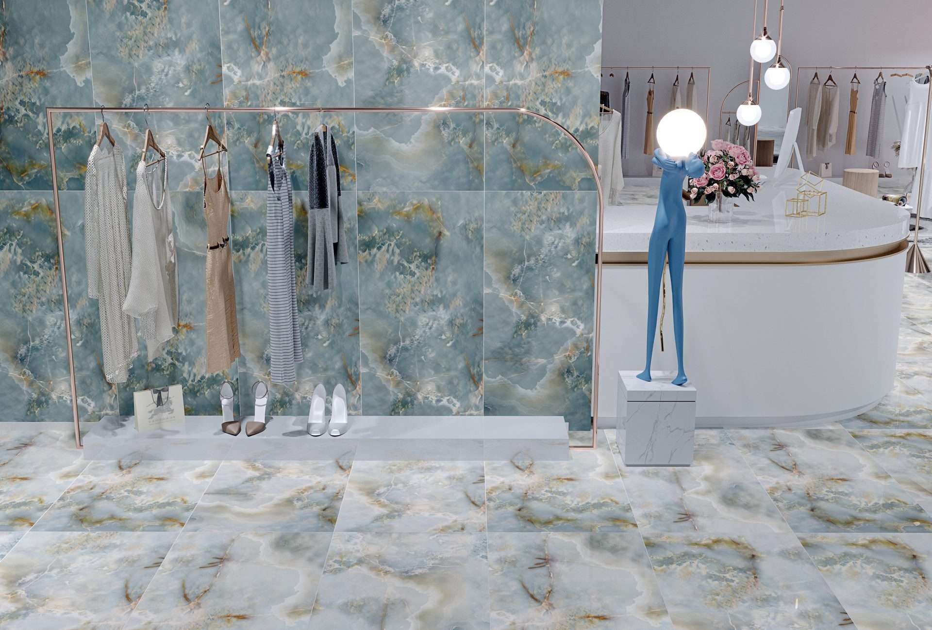 Onyx Sky Blue 60x120 Rectified Full Lappato Porcelain Ceramic