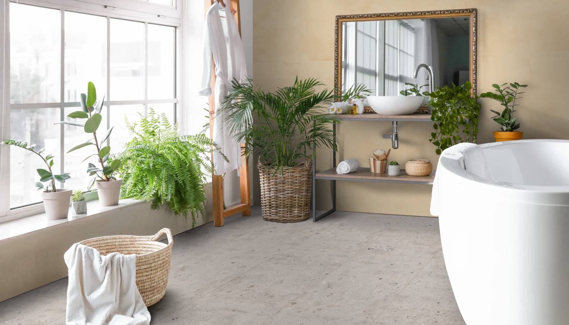 Stonera Silver 60x120 cm Mat Rektifiyeli Beton Görünümlü Porselen Seramik