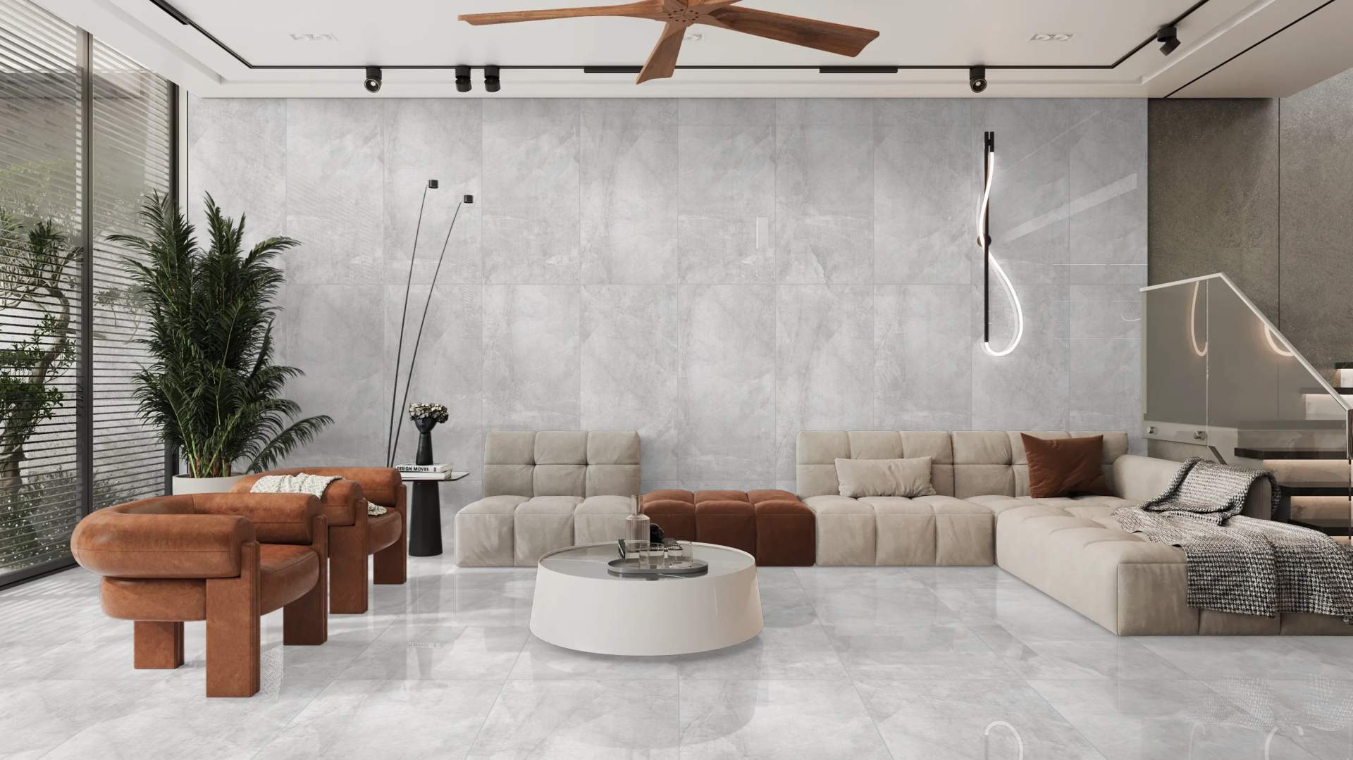 Suede White 60x120 Matt Rektifiyeli 5mm İnce Porselen Seramik