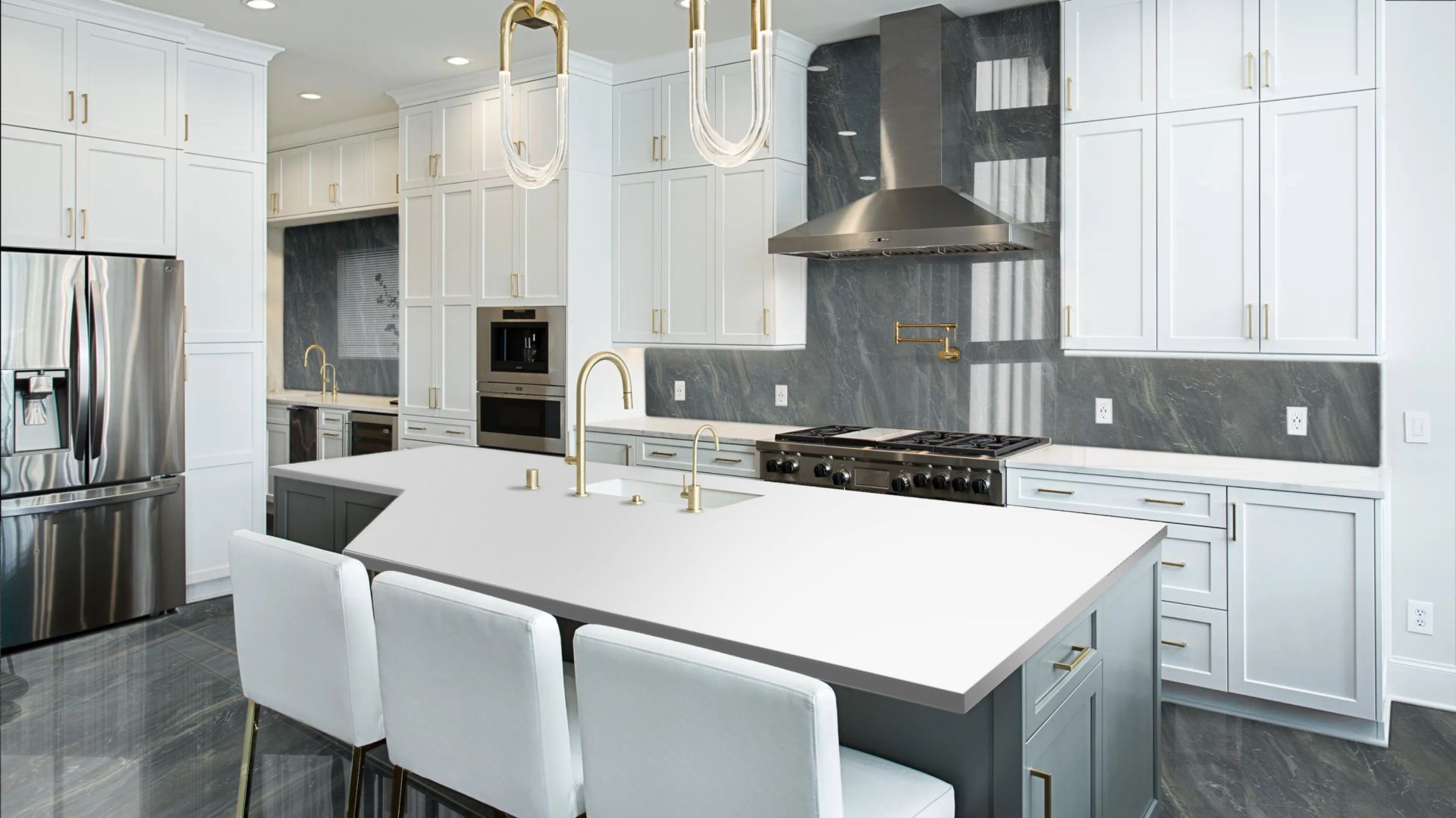 Baldosa de porcelana rectificada Thunder Antracita 60x120 con efecto azúcar mate