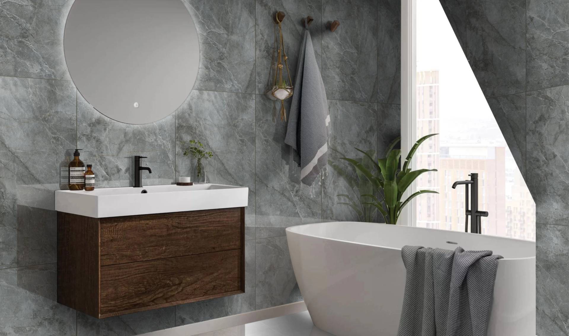 Aspera Grey 60x120 Mermer Görünümlü Porselen Seramik