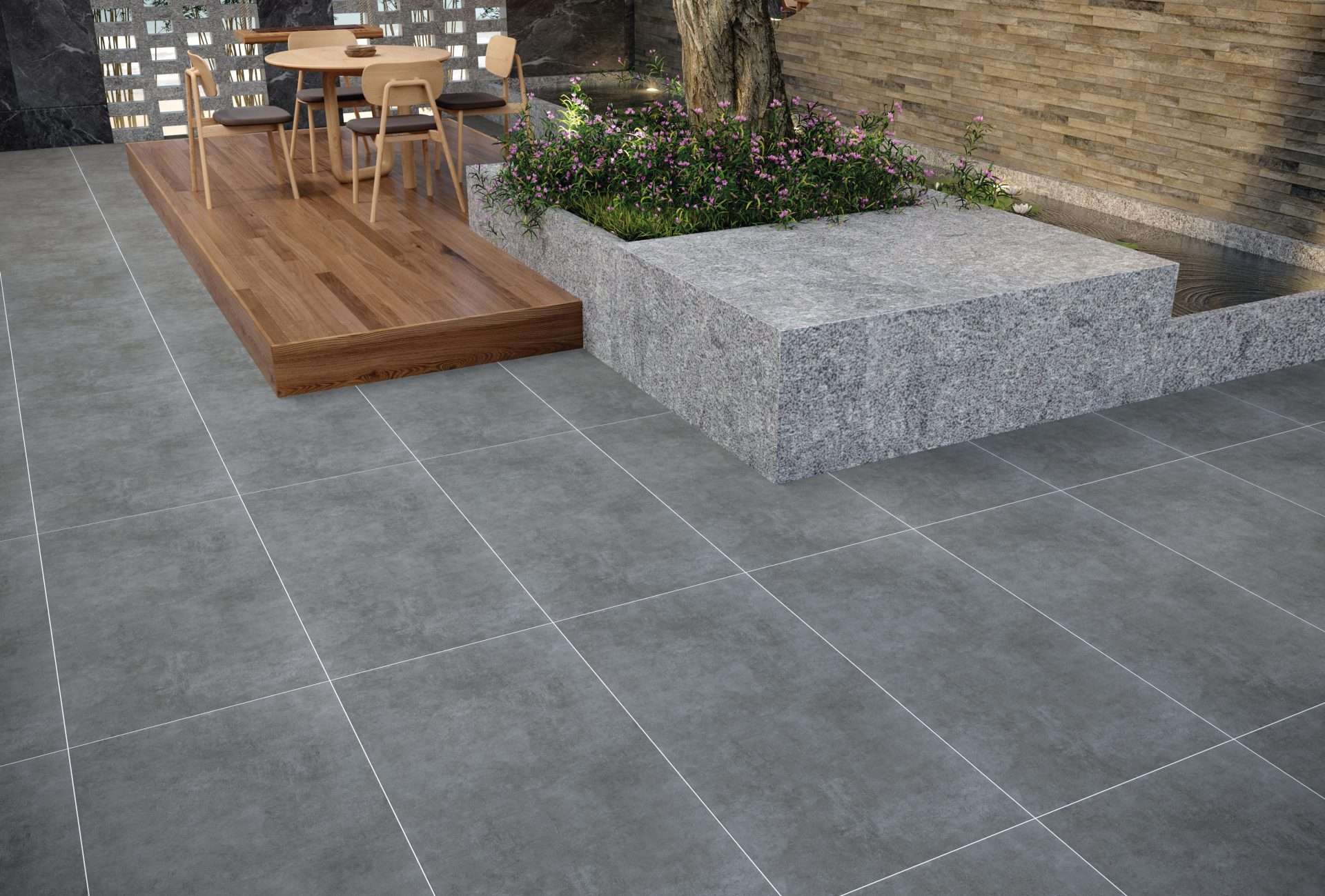 Cemento Outdoor 20mm Beton Görünümlü Mat Porselen Karo