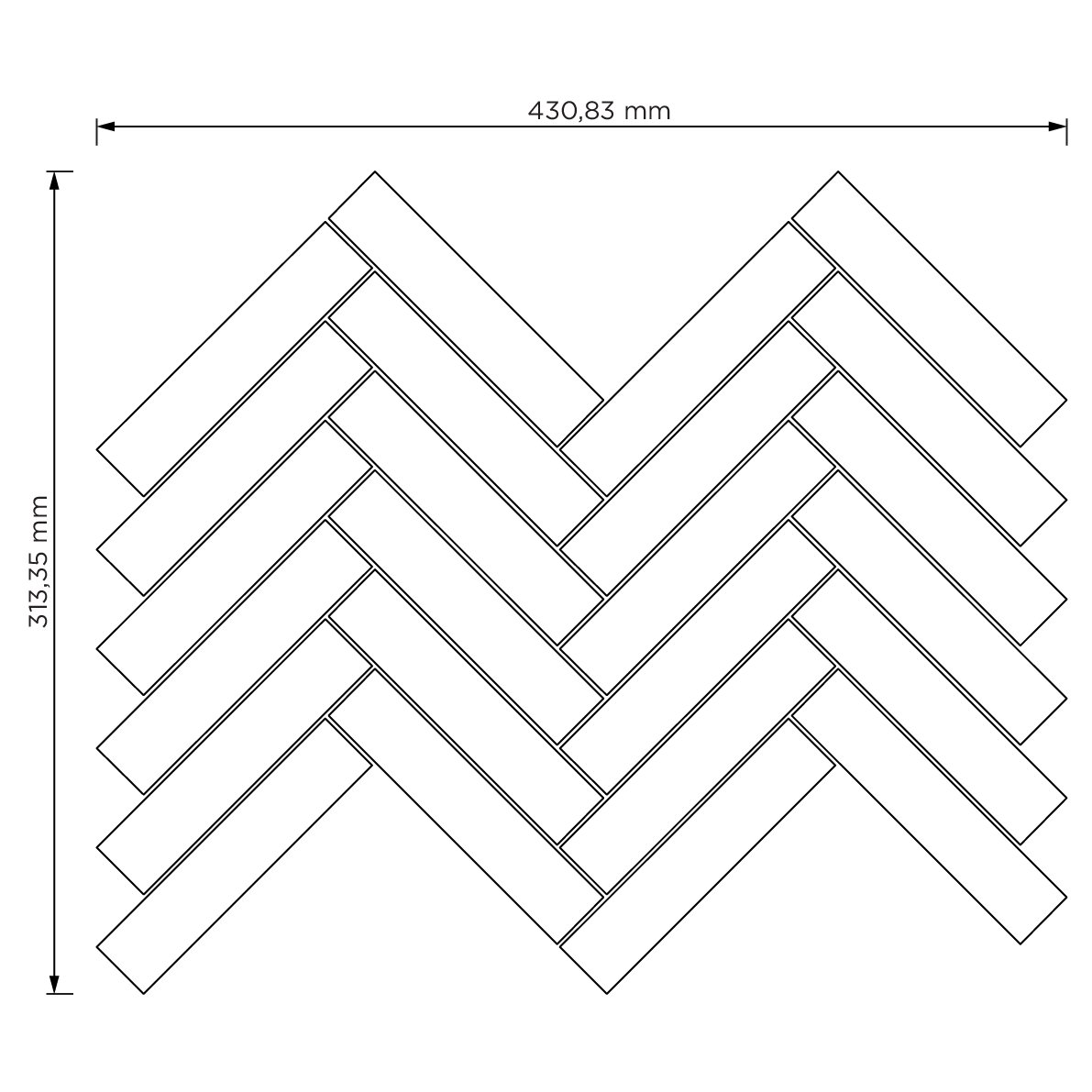 Cybeletile CTM 04 Herringbone Porcelain Mosaic Tile