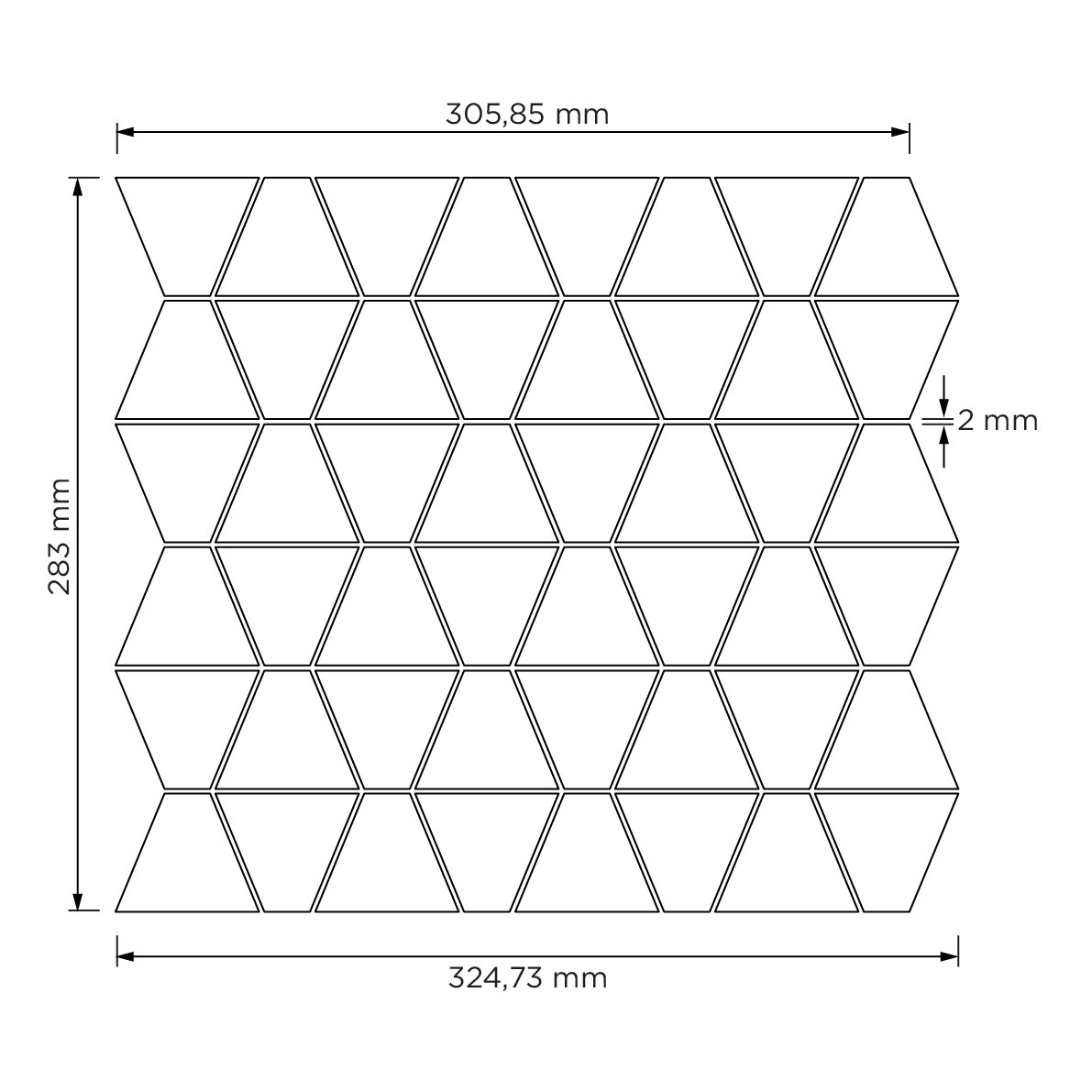 Cybeletile Mosaic CTM 05 Technical Series Triangle Design Mosaic Tile