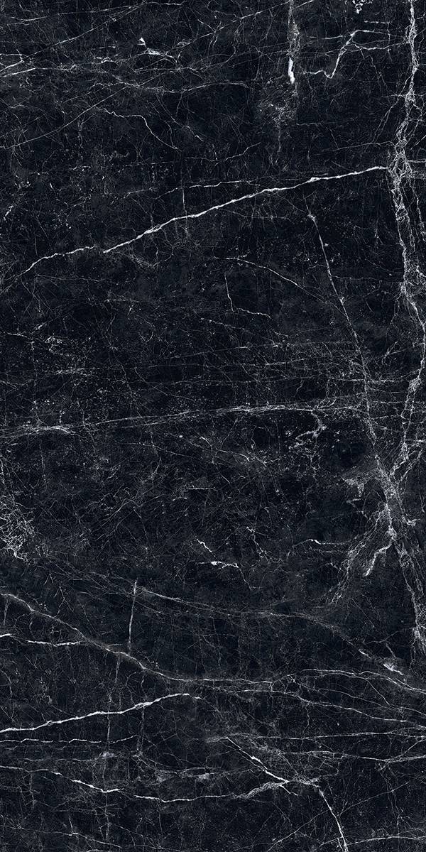 Cerámica de porcelanato Adria Black 60x120 cm con aspecto de mármol y acabado Full Lappato - 2