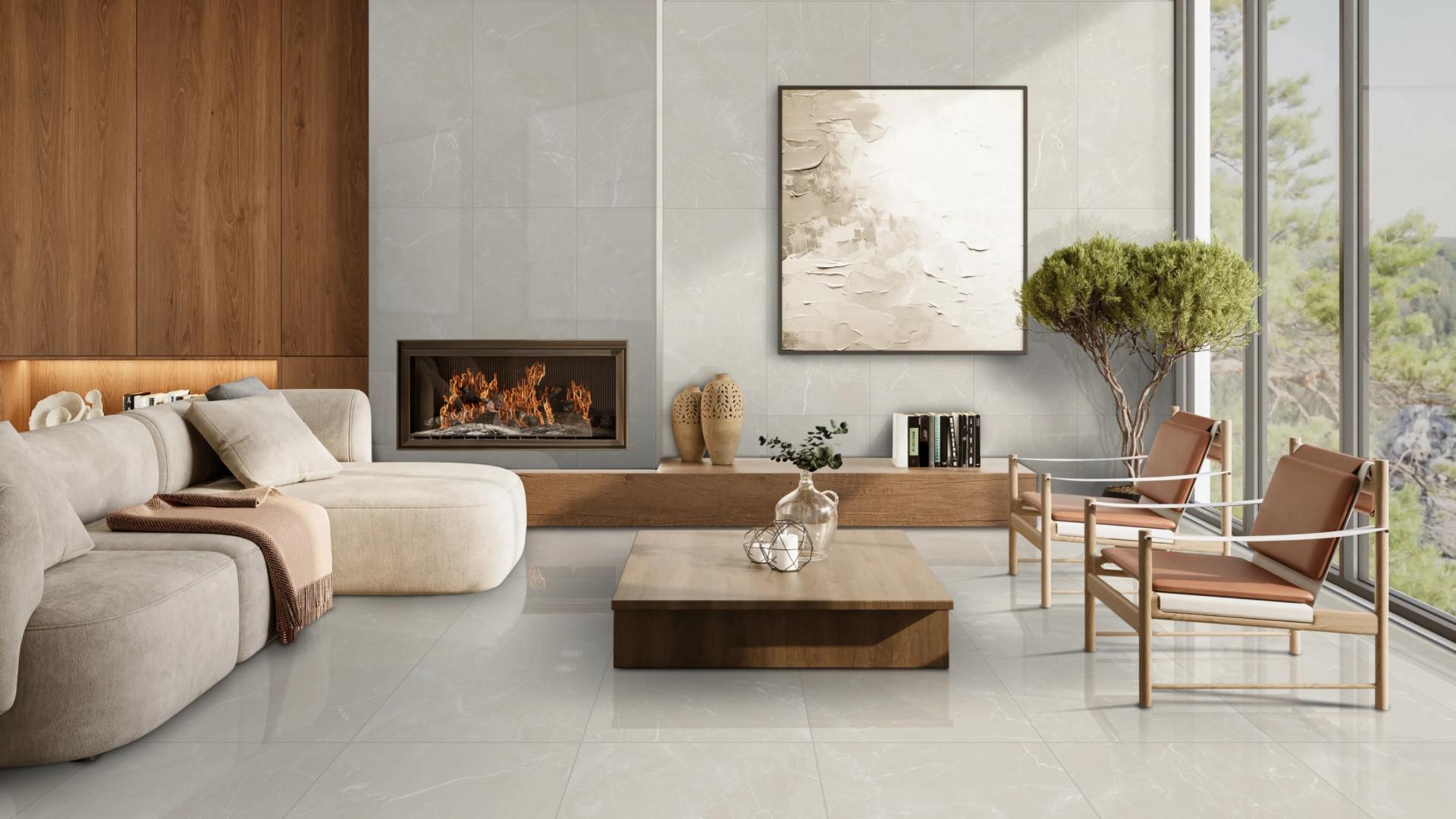 Grigio Ivory 60x120 Full Lappato Mermer Görünümlü Porselen Seramik