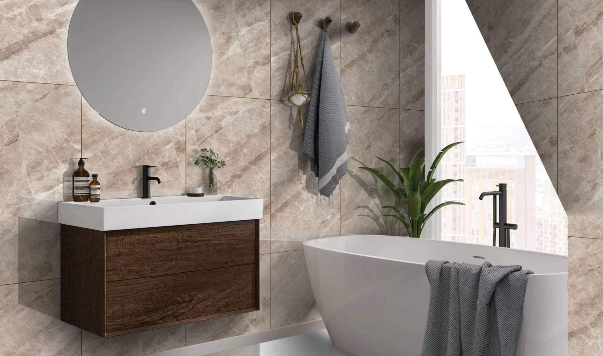 Limpio Beige 60x120 Full Lappato Porselen Seramik