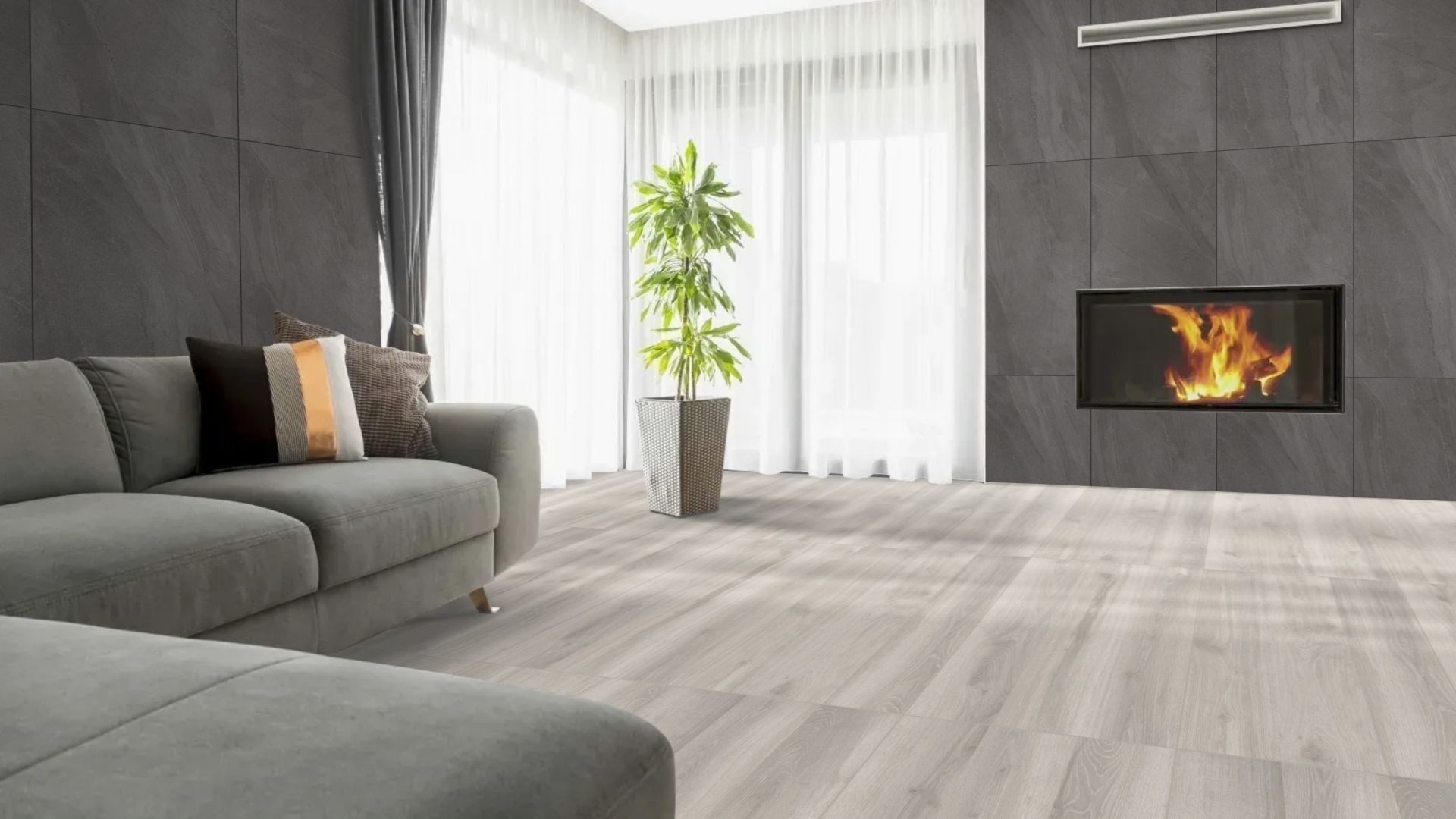 Montreal Wood Grey Ahşap Görünümlü Porselen Seramik 60x120 cm (5mm Rektifiyeli)