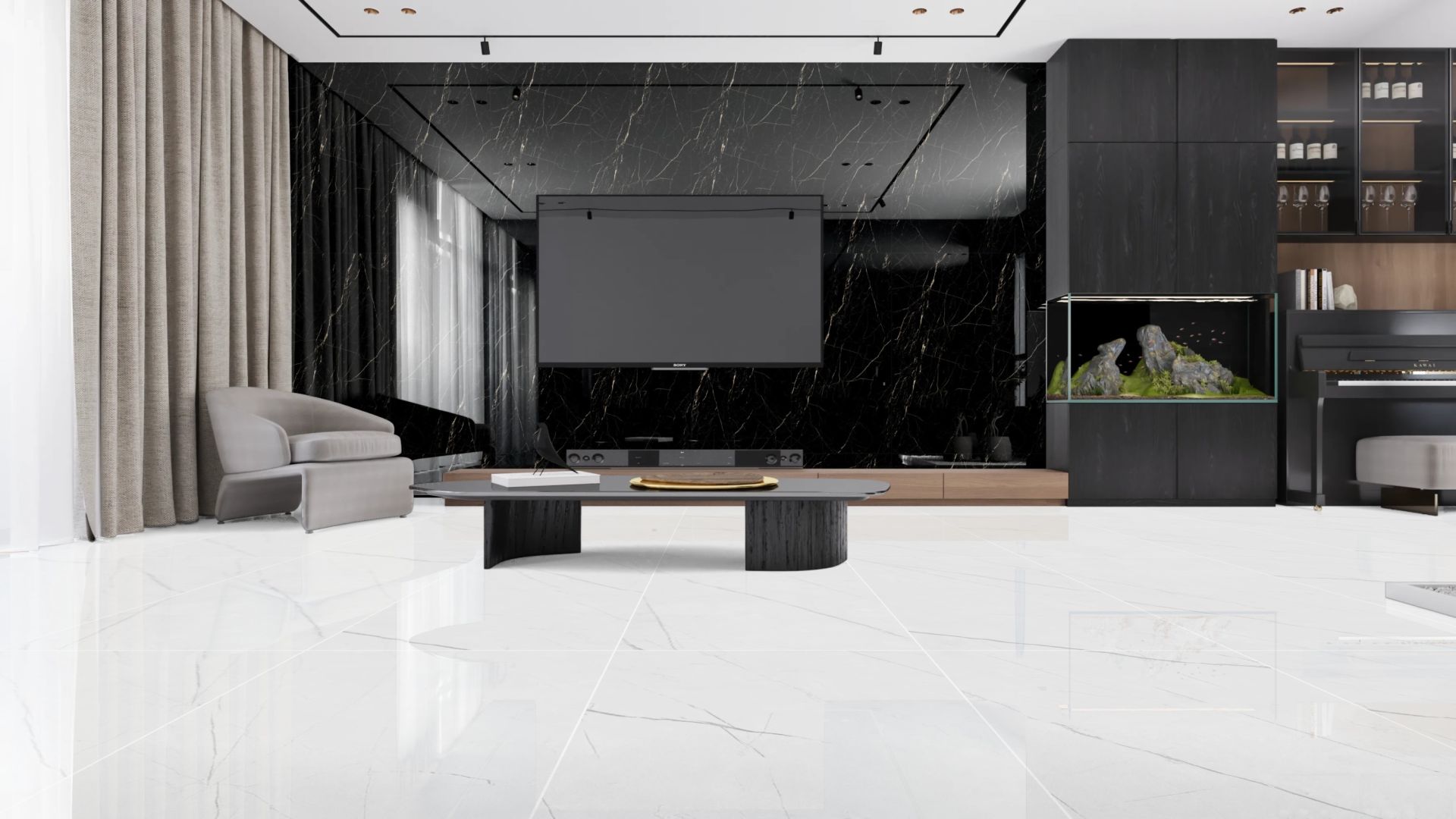 Керамогранит Pietra Gold 60x120 серии Elegance под мрамор