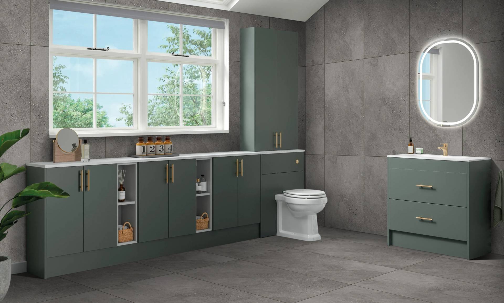 Gres porcellanato a tutta massa effetto cemento grigio scuro Portofino, opaco, 60x120 cm