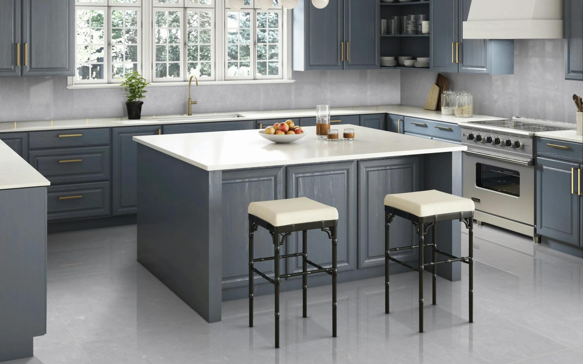 Pulpis Light Grey 120x120 Full Lappato Rektifiyeli Porselen Seramik