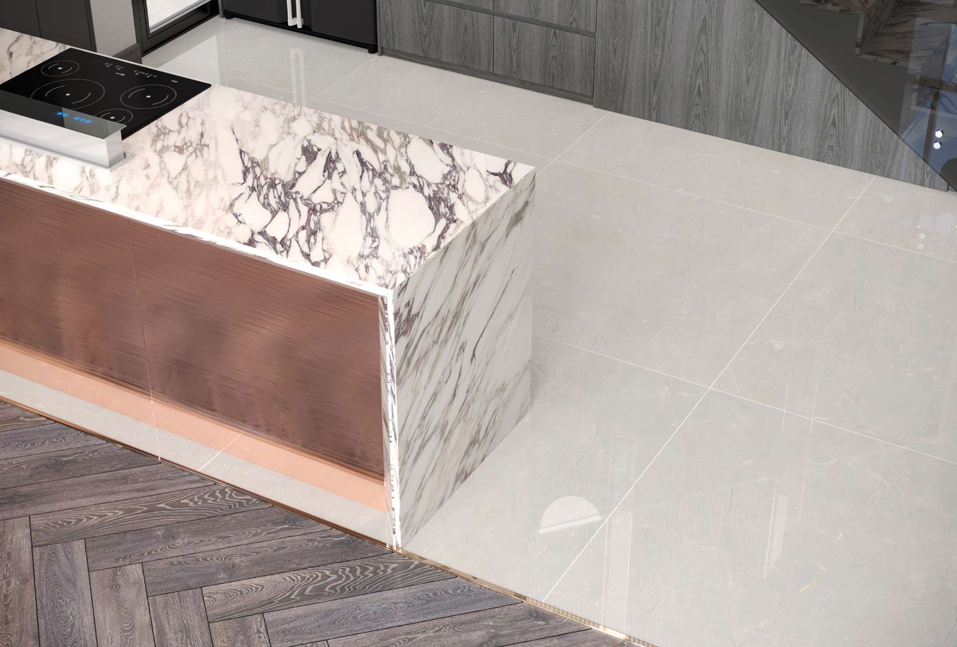 Pulpis White 120x120 cm Full Lappato Marble Look Porcelain Ceramic